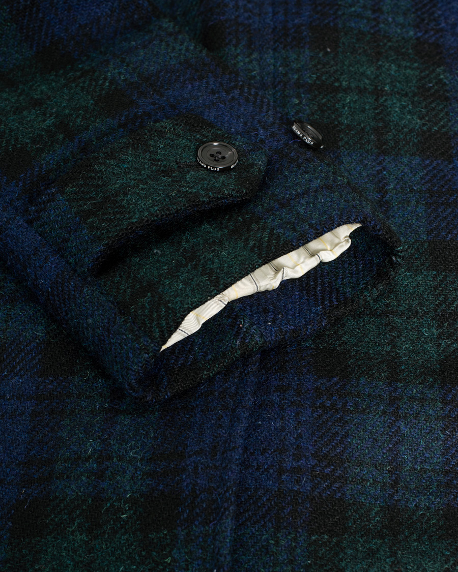 Men | Coats & Jackets | Pre-owned | BEAMS PLUS Balmacaan Harris Tweed Coat Blackwatch