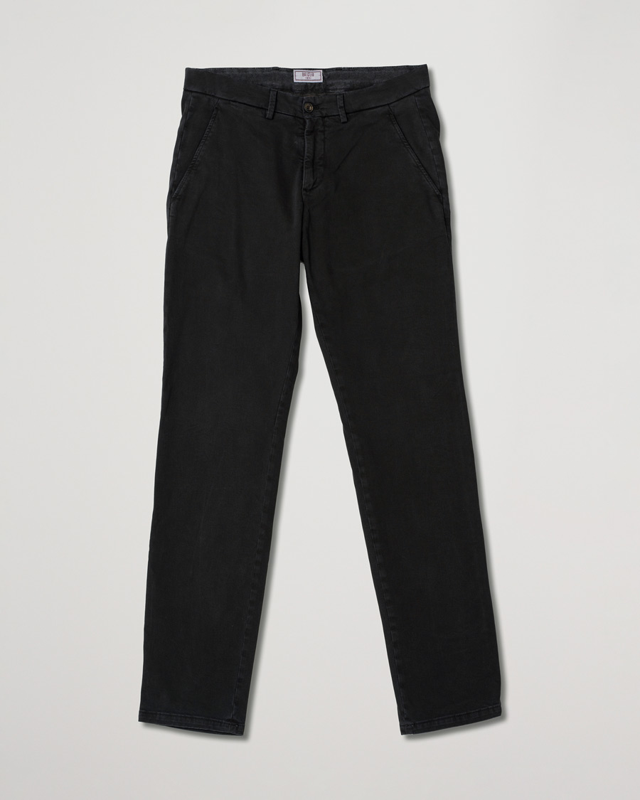 Men | Trousers | Pre-owned | Briglia 1949 Slim Fit Cotton Stretch Chino Black