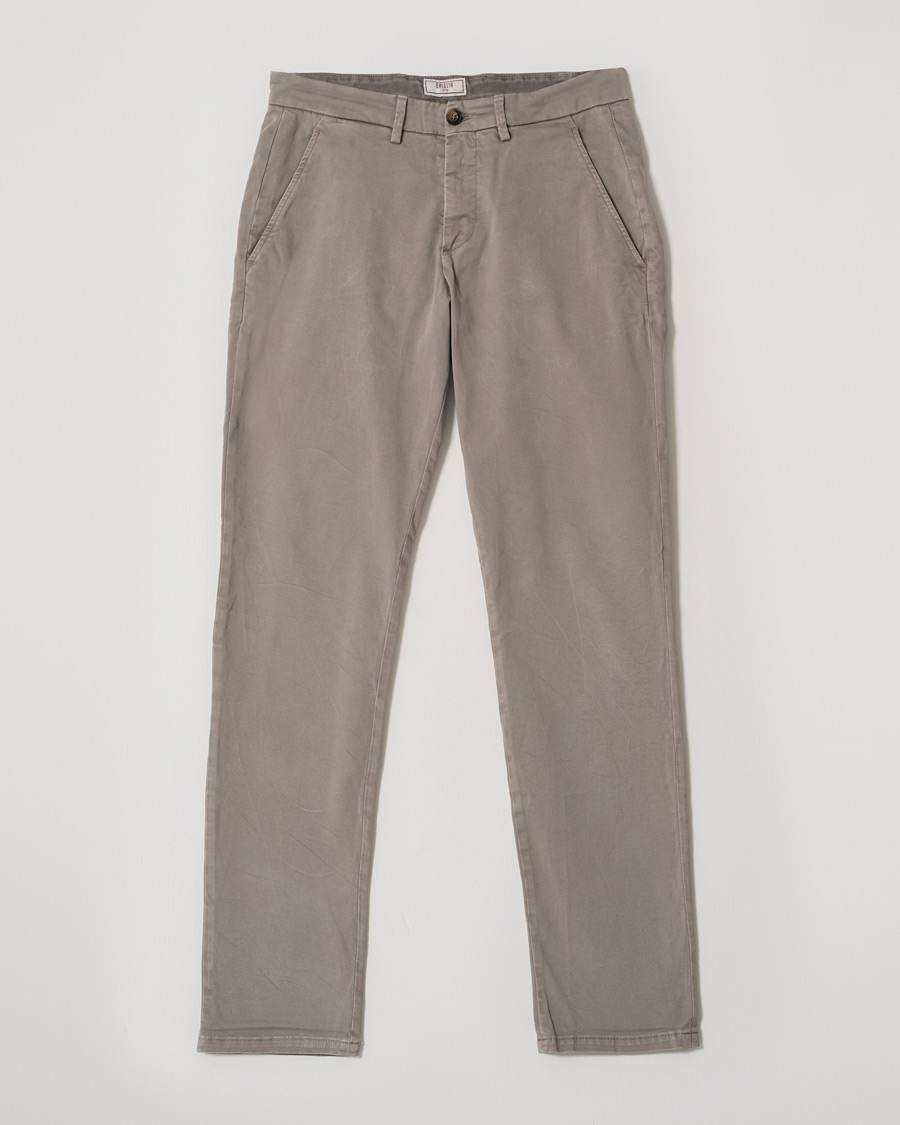 Men | Trousers | Pre-owned | Briglia 1949 Slim Fit Cotton Stretch Chino Taupe