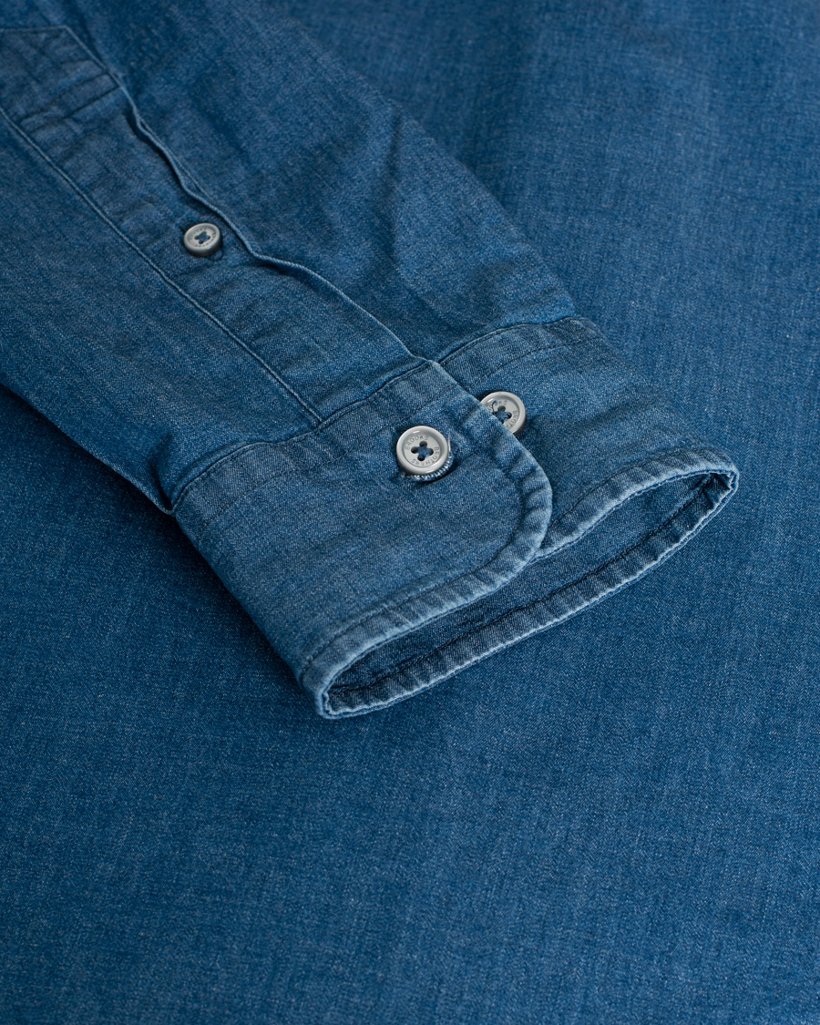 Herren | Pre-owned Hemden | Pre-owned | Brooks Brothers Milano Fit Indigo Chambray Shirt Dark Blue
