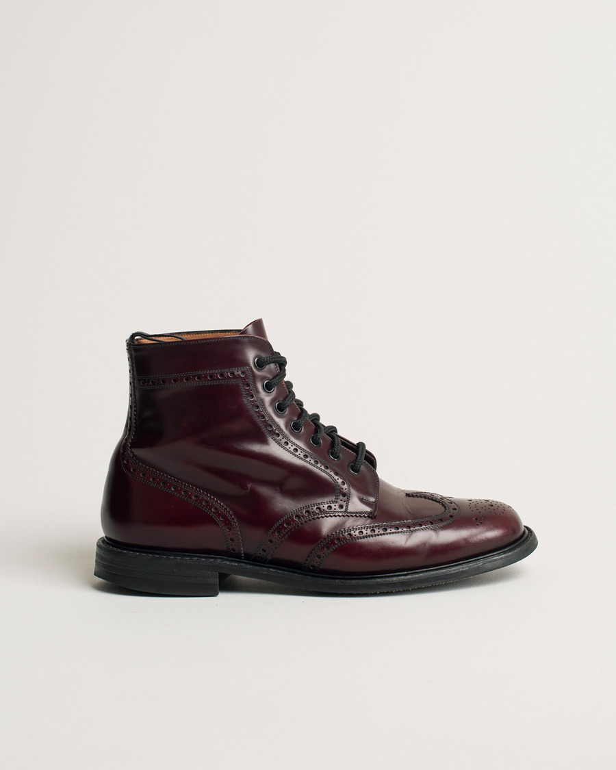Men | Church's Caldecott Boot Burgundy UK9 - EU43 | Pre-owned | Church's Caldecott Boot Burgundy UK9 - EU43