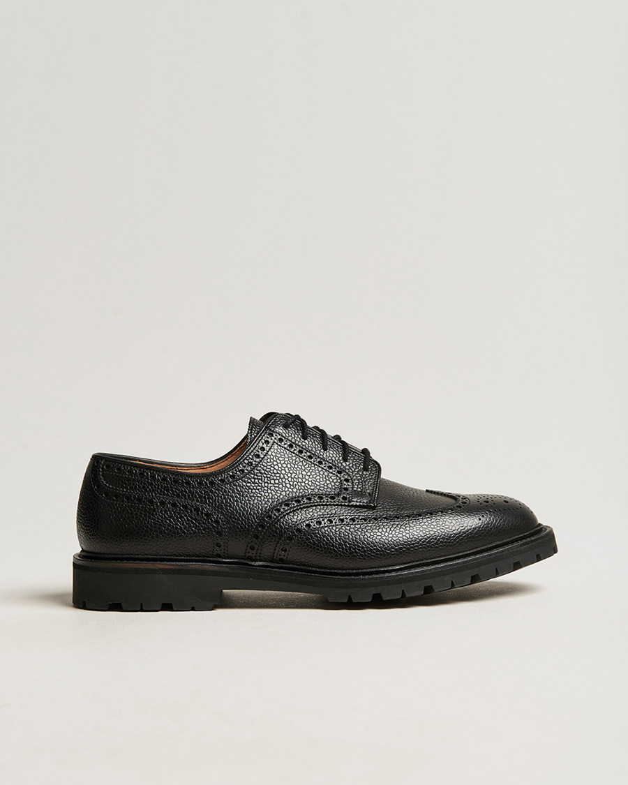 Men | Pre-owned Welted shoes | Pre-owned | Crockett & Jones Pembroke Derbys Scotch Grain Vibram Black Calf UK6,5 - EU40,5