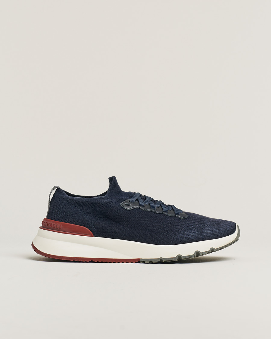 Brunello Cucinelli Mesh Running Sneakers Navy at CareOfCarl.com