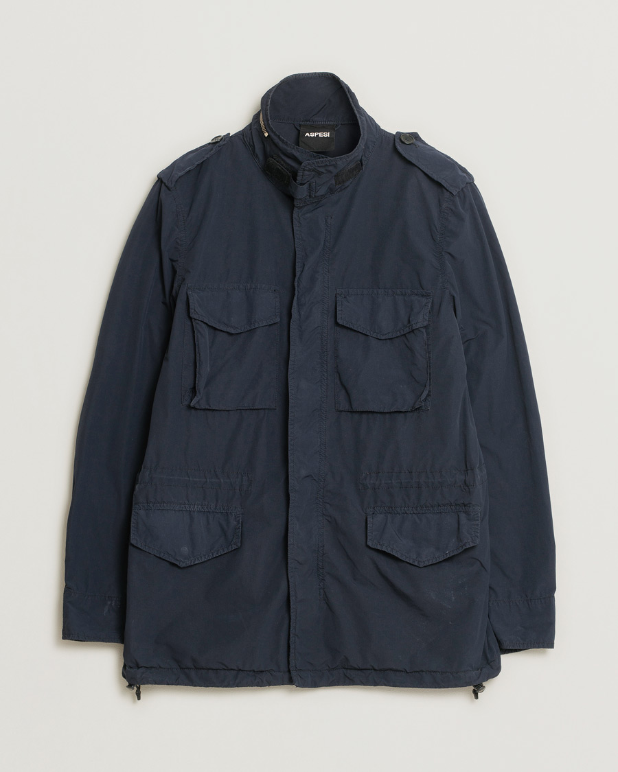 Men | Pre-owned Coats & Jackets | Pre-owned | Aspesi Giubotto Garment Dyed Field Jacket Navy S