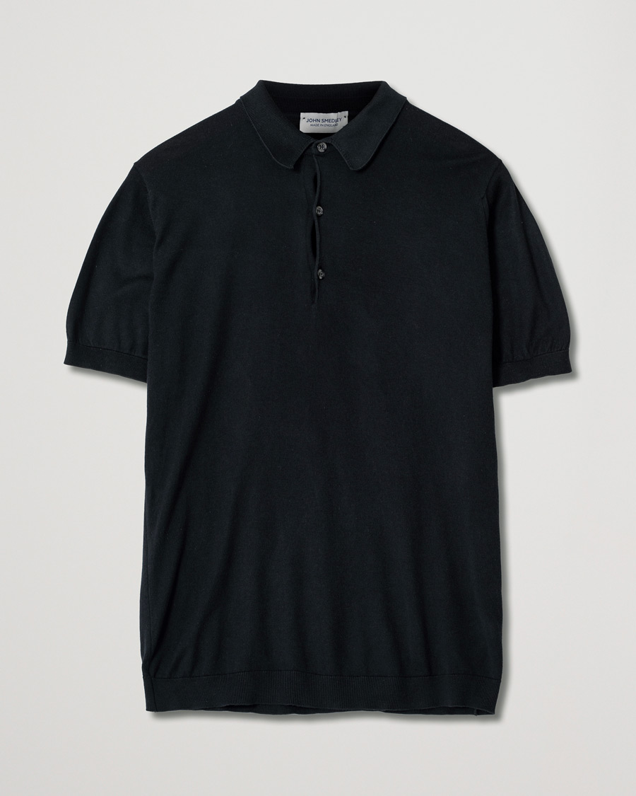 Men | Polo Shirts | Pre-owned | John Smedley Adrian Slim Fit Sea Island Polo Black