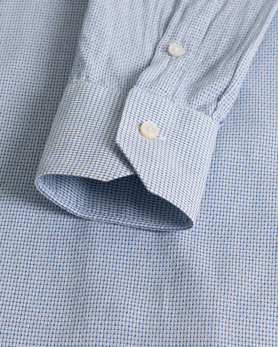 Men | Shirts | Pre-owned | Ermenegildo Zegna Slim Fit Cotton Blend Shirt Light Blue Check 38 - S