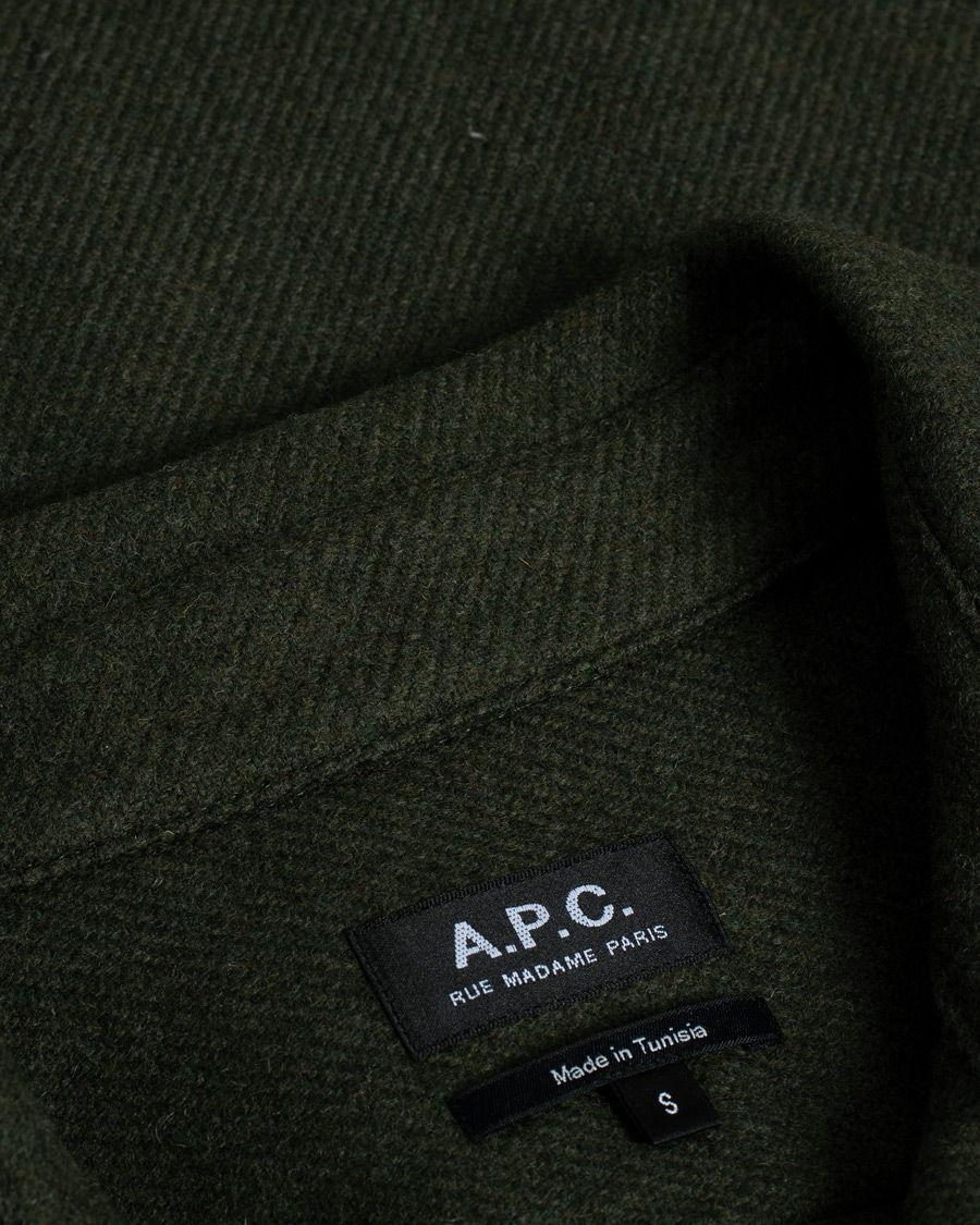 Men | Shirts | Pre-owned | A.P.C. Basile Wool Shirt Jacket Olive