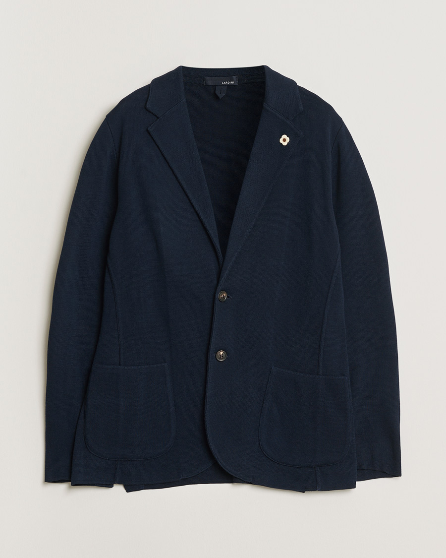 Men | Pre-owned Blazers | Pre-owned | Lardini Knitted Cotton Blazer Navy M