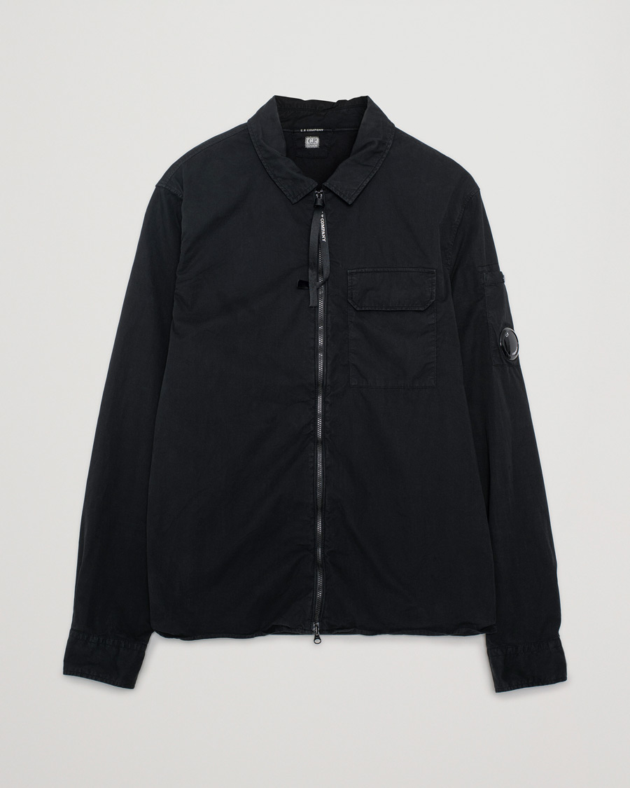 Men | Shirts | Pre-owned | C.P. Company Garment Dyed Gabardine Zip Shirt Jacket Black