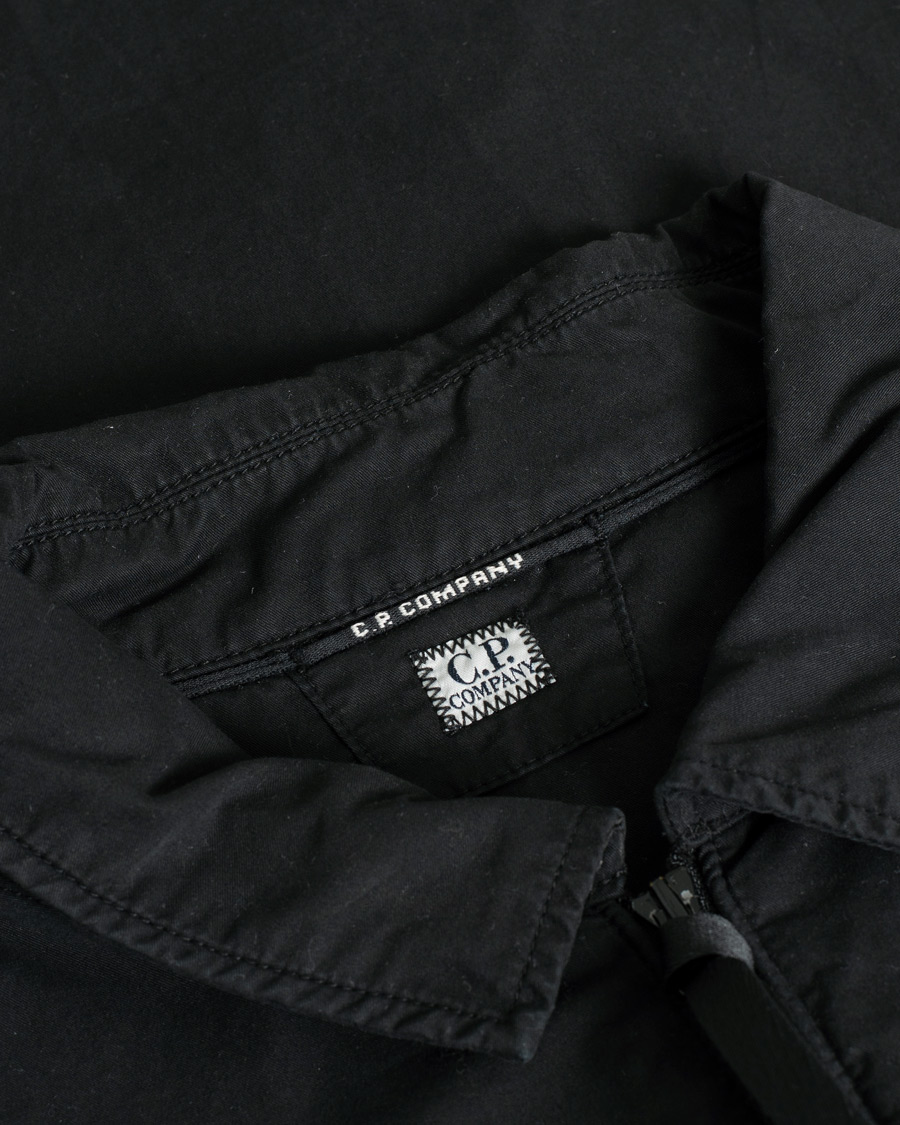 Men | Shirts | Pre-owned | C.P. Company Garment Dyed Gabardine Zip Shirt Jacket Black