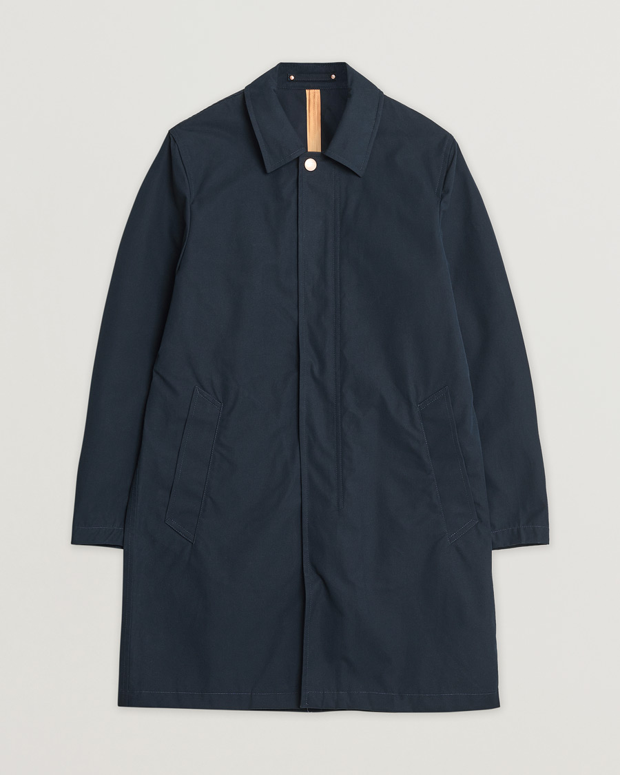 Private White V.C. Unlined Cotton Ventile Mac Coat 3.0 Navy 2 - XS