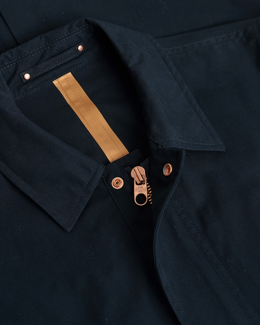 Private White V.C. Unlined Cotton Ventile Mac Coat 3.0 Navy 2 - XS