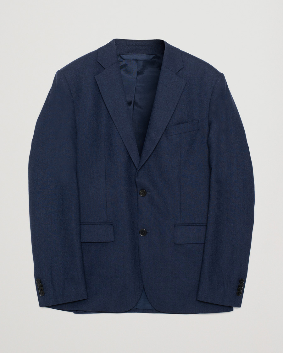 Men | Pre-owned Blazers | Pre-owned | J.Lindeberg Hopper Flannel Hopsack Blazer Navy 46