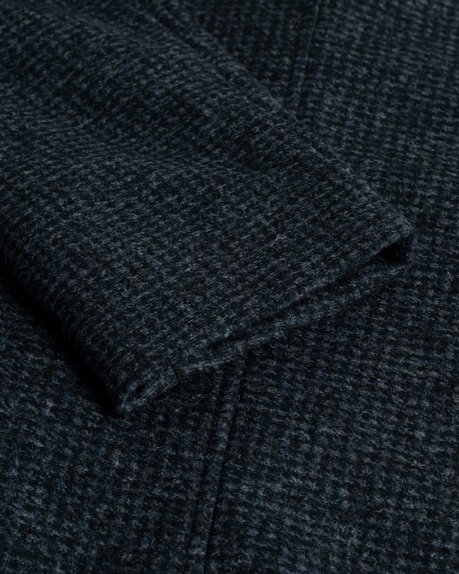 Herr |  | Pre-owned | BOSS Hyde Wool/Cashmere Stand Up Collar Coat Dark Blue