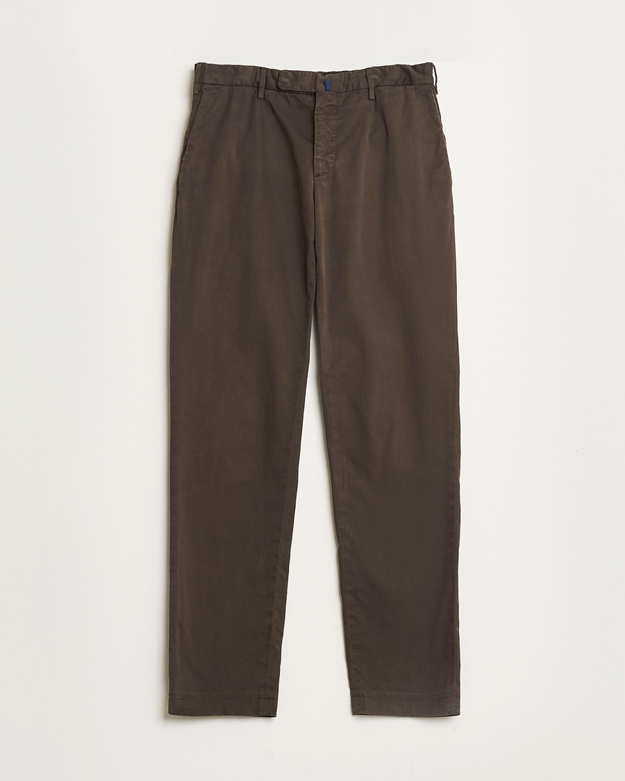 Men | Pre-owned Trousers | Pre-owned | Incotex Slim Fit Cotton Stretch Chinos Dark Brown 48