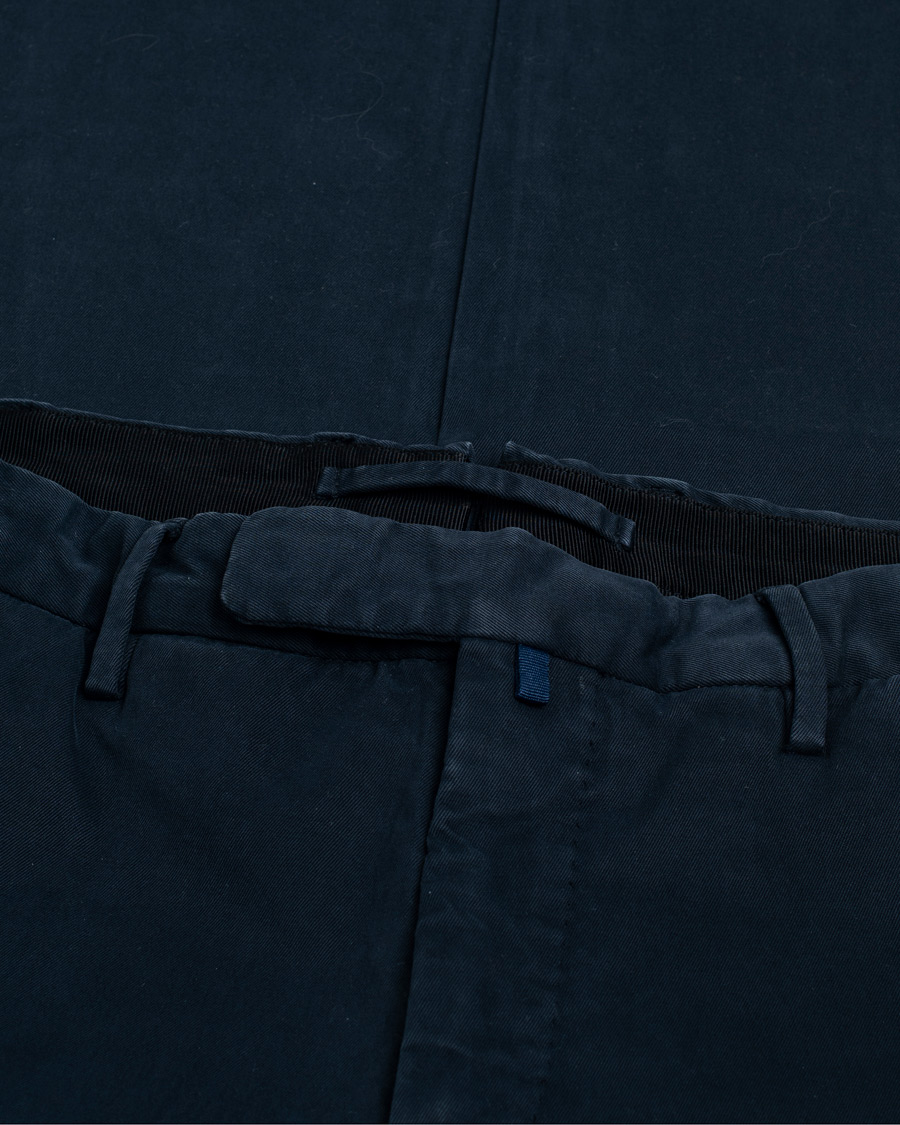 Men | Trousers | Pre-owned | Incotex Slim Fit Cotton Stretch Chinos Navy