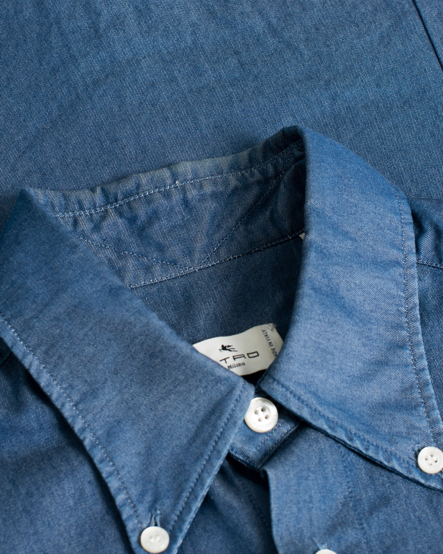 Men | Shirts | Pre-owned | Etro Printed Denim Shirt Light Indigo