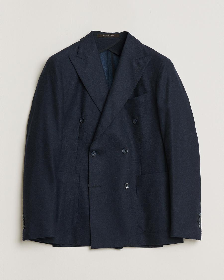 Men | Pre-owned Blazers | Pre-owned | Rose & Born Flannel Double Breasted Blazer Navy 48