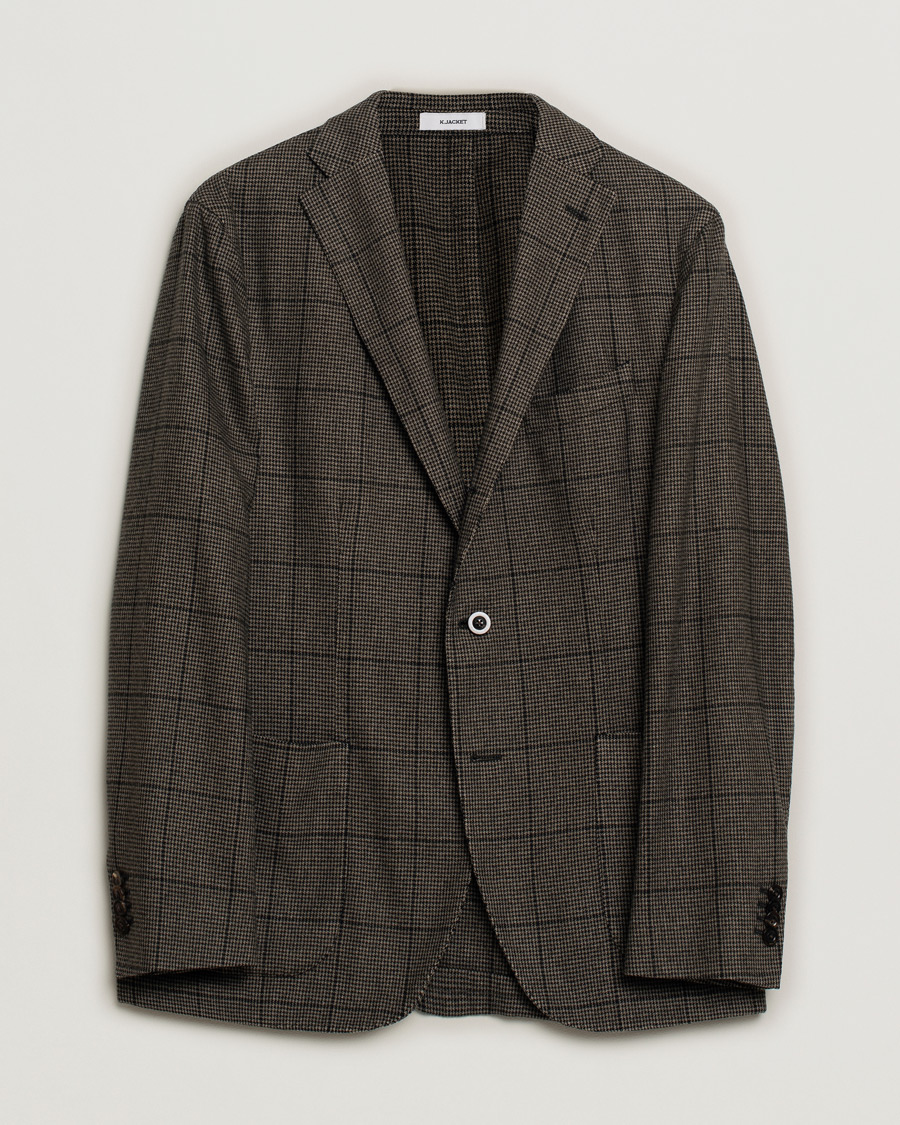Men | Blazers | Pre-owned | Boglioli K Jacket Wool Check Blazer Brown