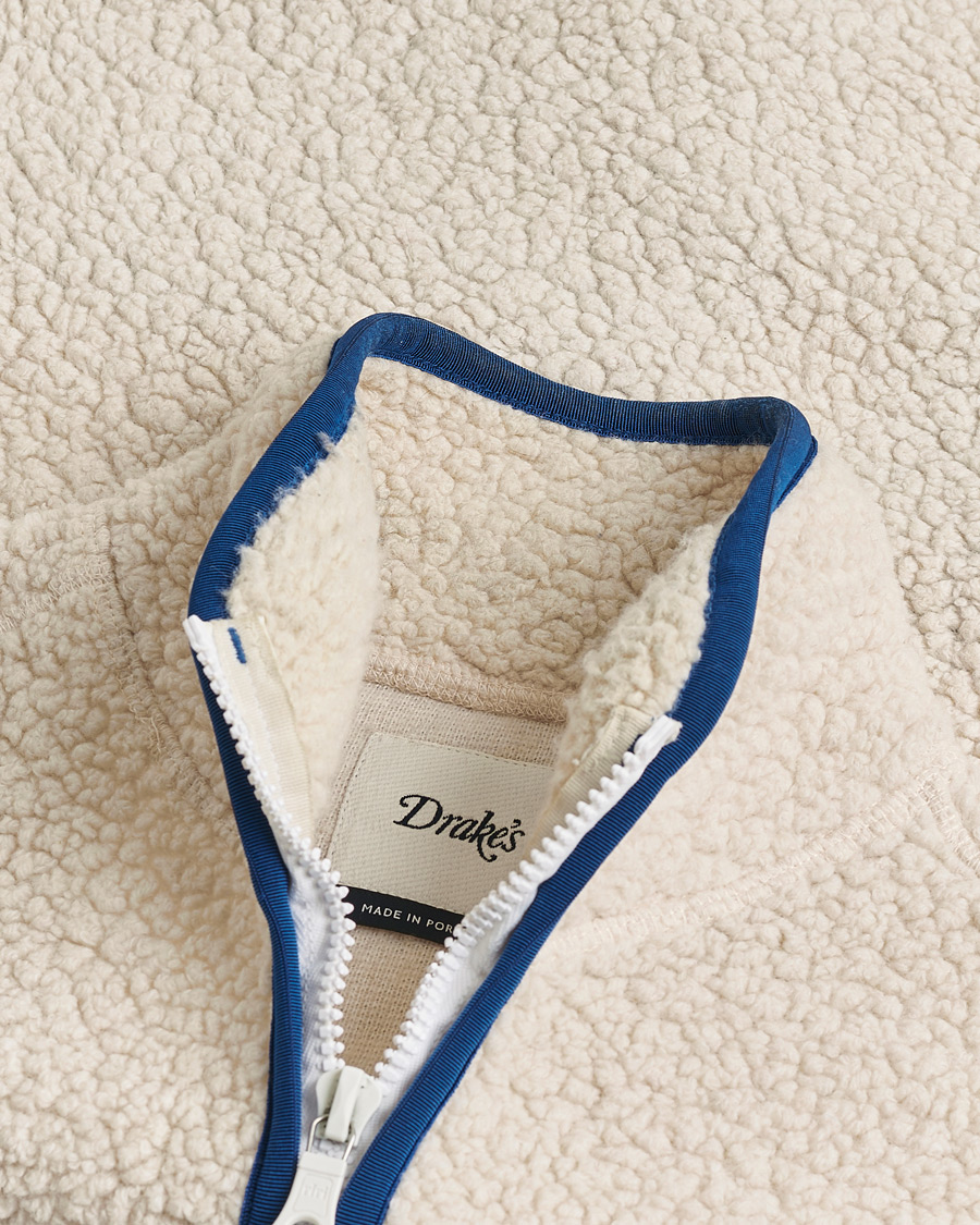 Men | Pre-owned Coats & Jackets | Pre-owned | Drake's Zip Through Fleece Vest Ecru S