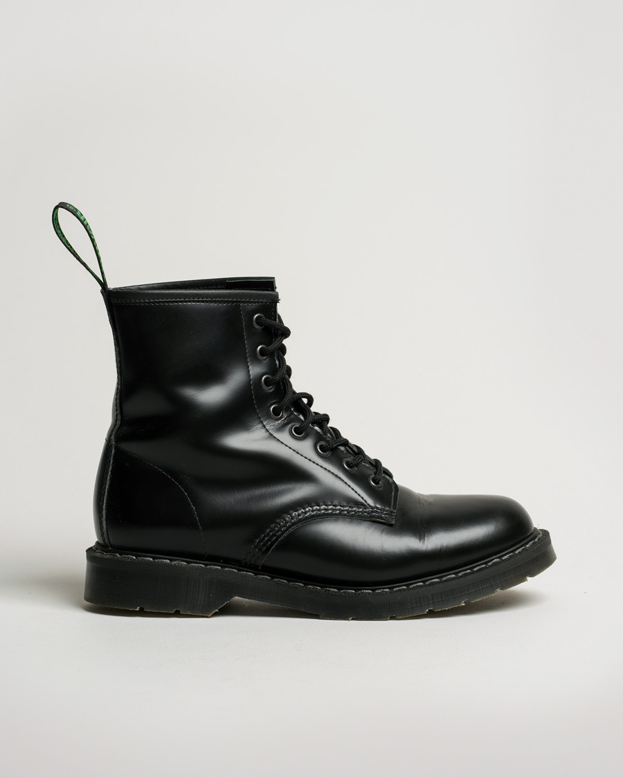 Men | Solovair 8 Eye Derby Boot Black Shine | Pre-owned | Solovair 8 Eye Derby Boot Black Shine