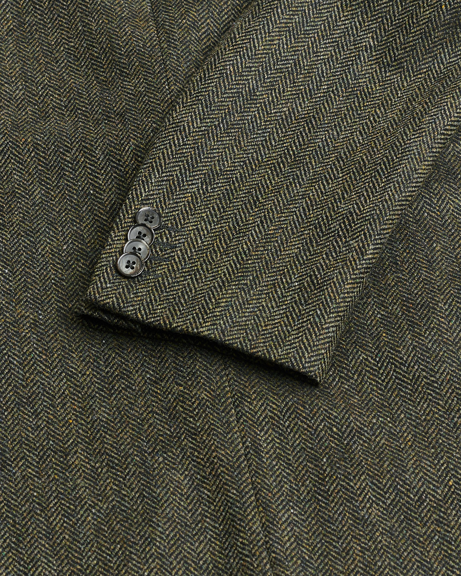 Men | Pre-owned Blazers | Pre-owned | L.B.M. 1911 Herringbone Wool Blazer Green 52