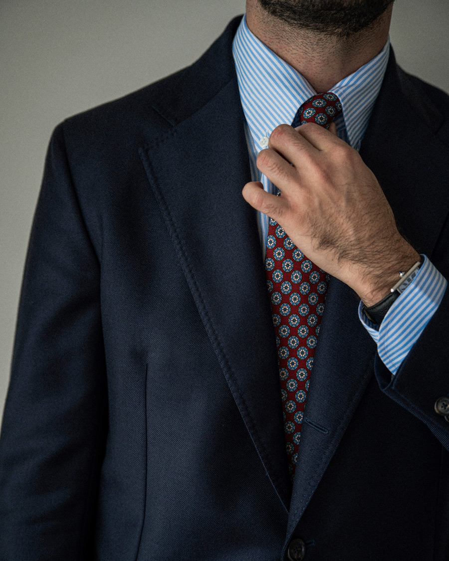 De Petrillo Mohair Blend Blazer Navy 52 at CareOfCarl.com