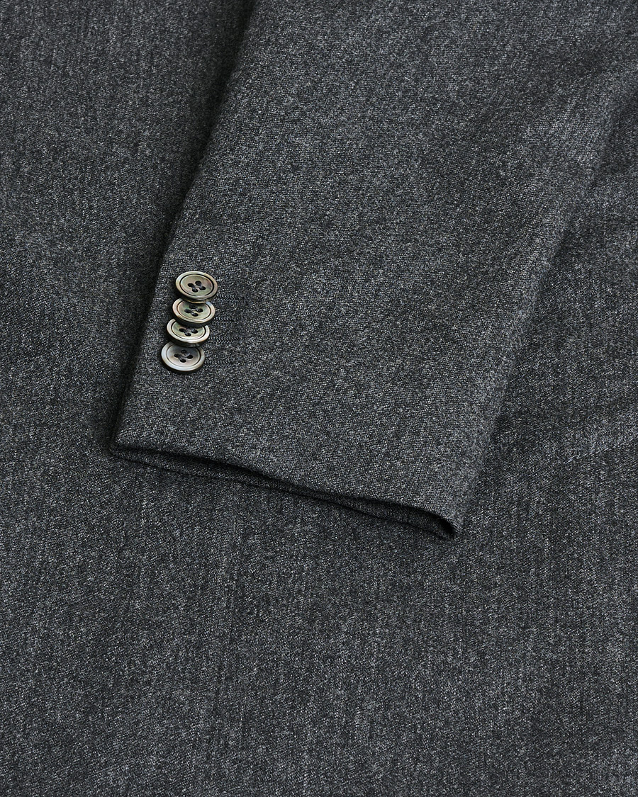 Men | Oscar Jacobson Epic Wool Flannel Blazer Grey Melange 46 | Pre-owned | Oscar Jacobson Epic Wool Flannel Blazer Grey Melange 46