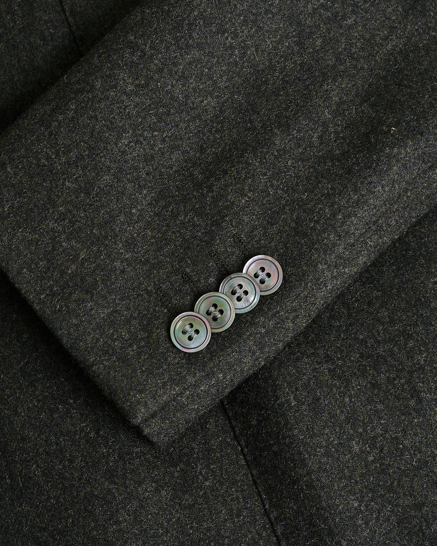 Men | Pre-owned Blazers | Pre-owned | Oscar Jacobson Edgar Wool Flannel Blazer Brown 44