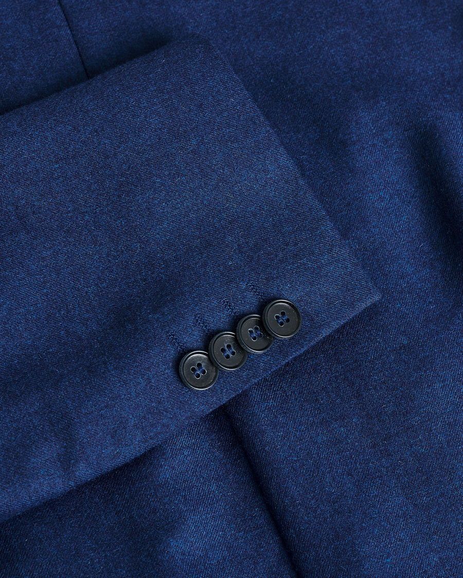 Men | Pre-owned Blazers | Pre-owned | Oscar Jacobson Einar Cashmere Flannel Blazer Blue 44