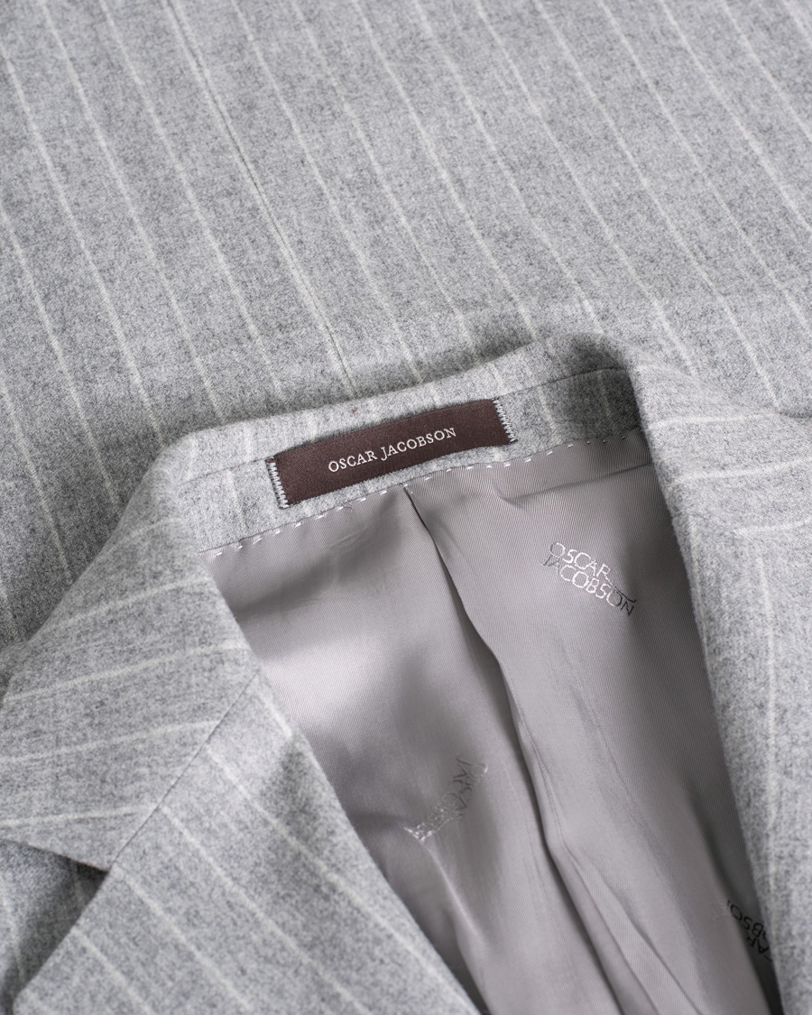 Herr |  | Pre-owned | Oscar Jacobson Ego Pinstripe Wool Flannel Suit Grey Melange