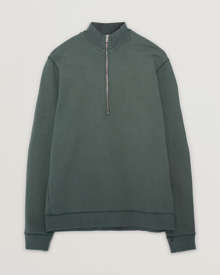 Men | Sweaters & Knitwear | Pre-owned | Sunspel Loopback Half Zip Sweatshirt Racing Green