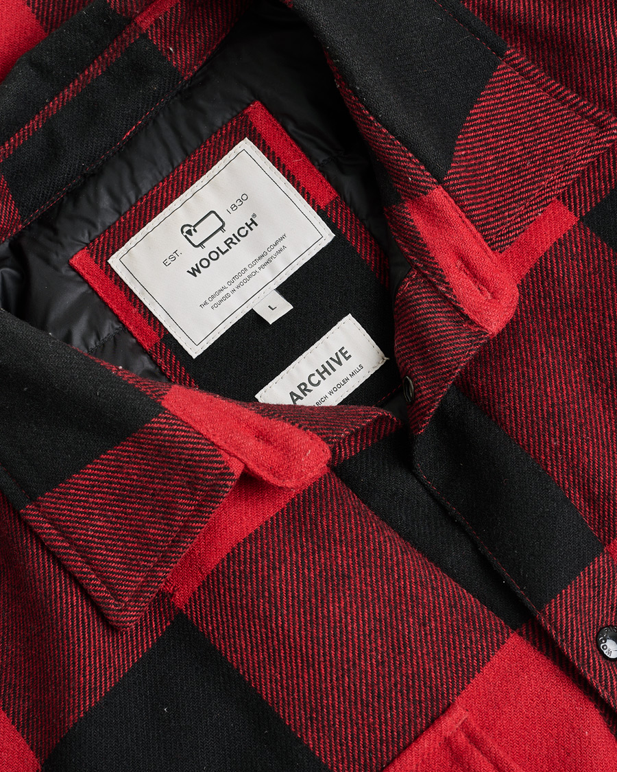 Men | Pre-owned Coats & Jackets | Pre-owned | Woolrich Alaskan Wool Padded Overshirt Red Buffalo L
