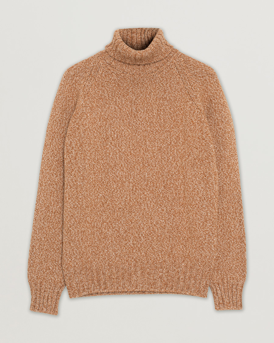 Men | Sweaters & Knitwear | Pre-owned | Gran Sasso Multitone Cashmere Rollneck Rust 50