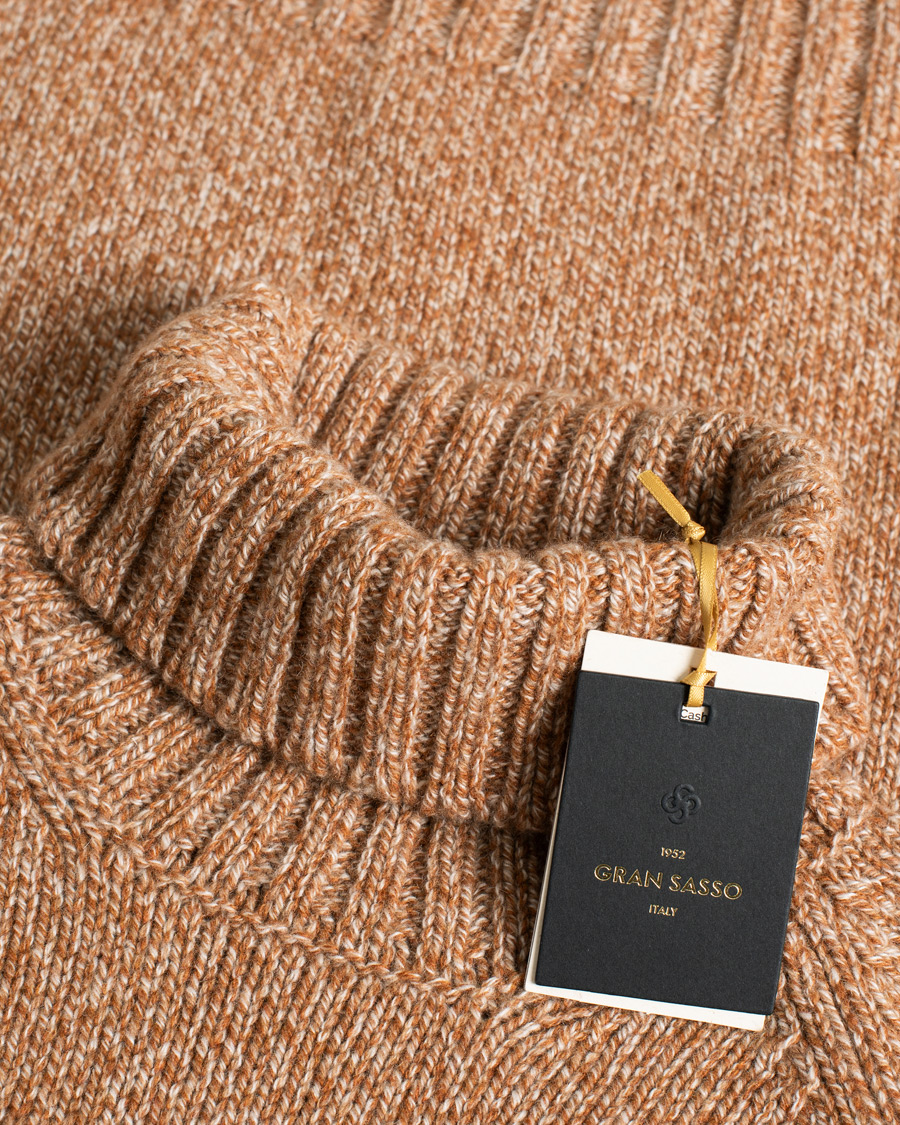 Men | Sweaters & Knitwear | Pre-owned | Gran Sasso Multitone Cashmere Rollneck Rust 50