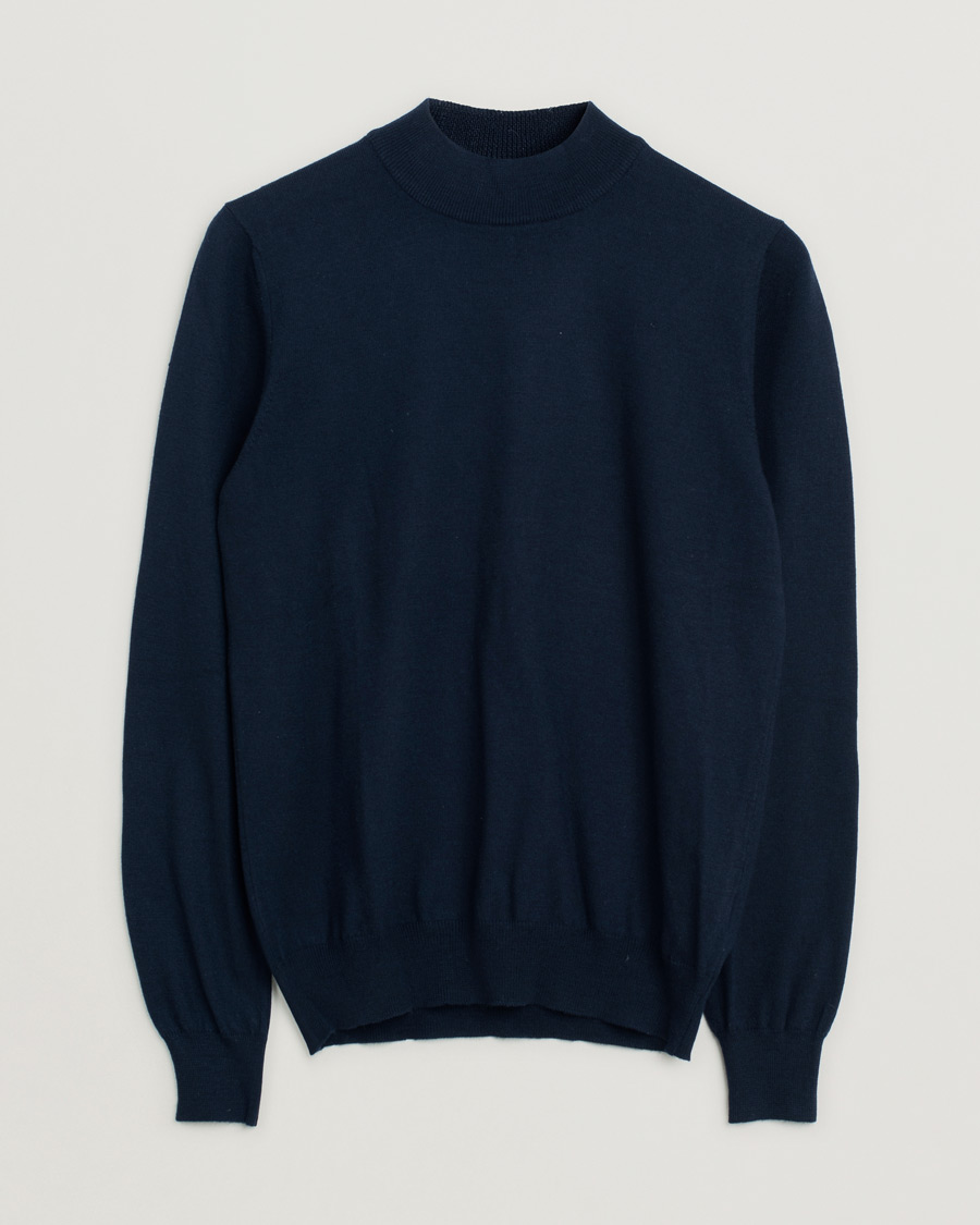 Men | Sweaters & Knitwear | Pre-owned | Gran Sasso Mock Neck Navy