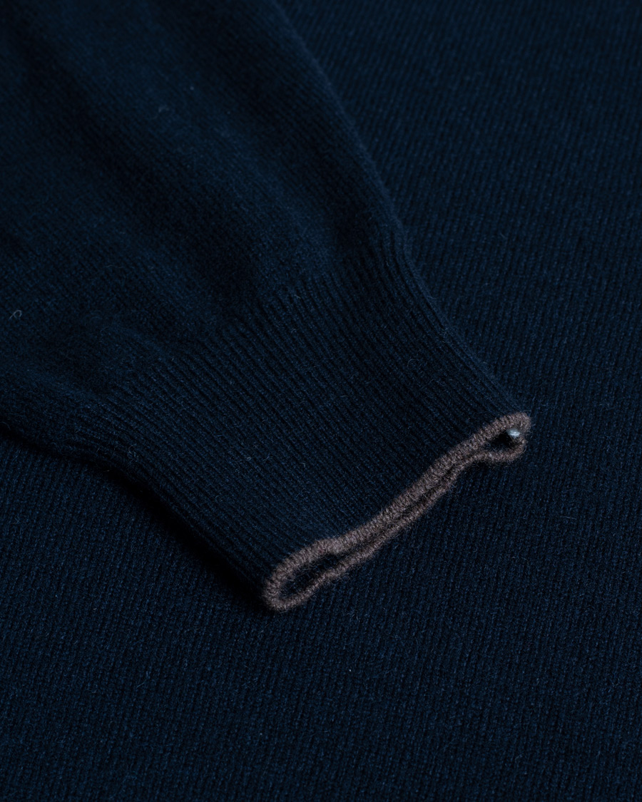 Men | Sweaters & Knitwear | Pre-owned | Fioroni Cashmere V Neck Sweater Navy 48