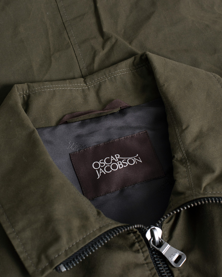 Men | Coats & Jackets | Pre-owned | Oscar Jacobson Balder Waxed Field Jacket Dark Green