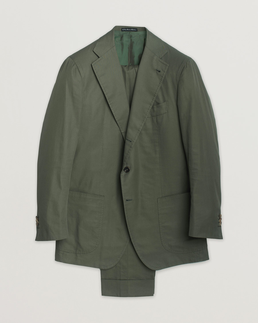 Men | Pre-owned Blazers | Pre-owned | Orazio Luciano Cotton Suit Green 50