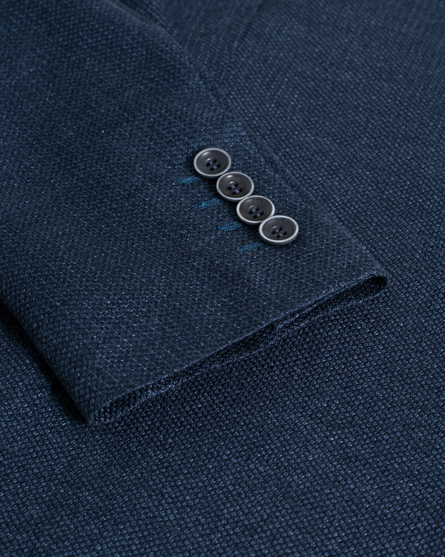 Herren | Pre-owned Sakkos | Pre-owned | Canali Linen/Cotton Jersey Blazer Dark Blue