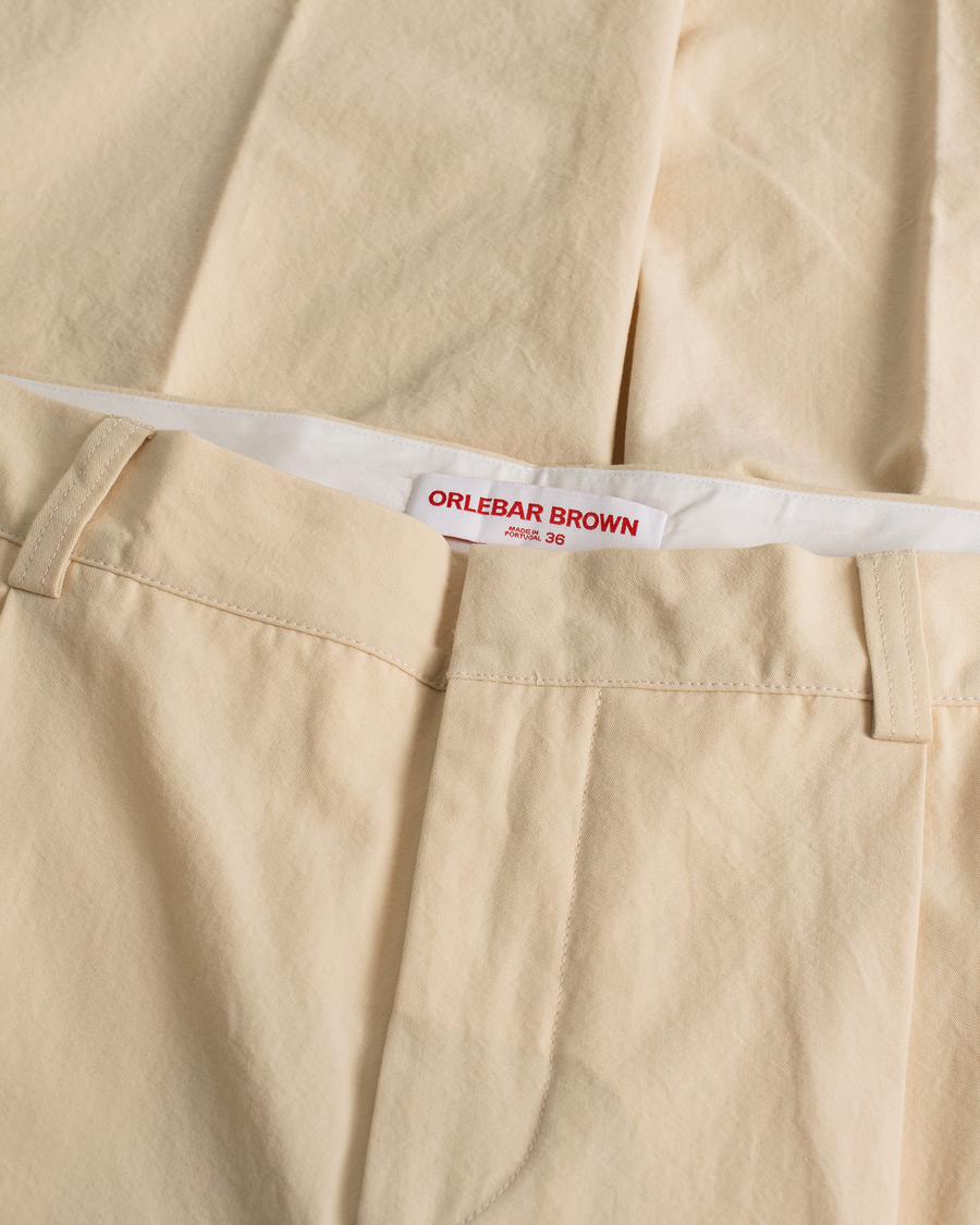 Men | Trousers | Pre-owned | Orlebar Brown Beckworth Pleated Cotton Trousers Pebble