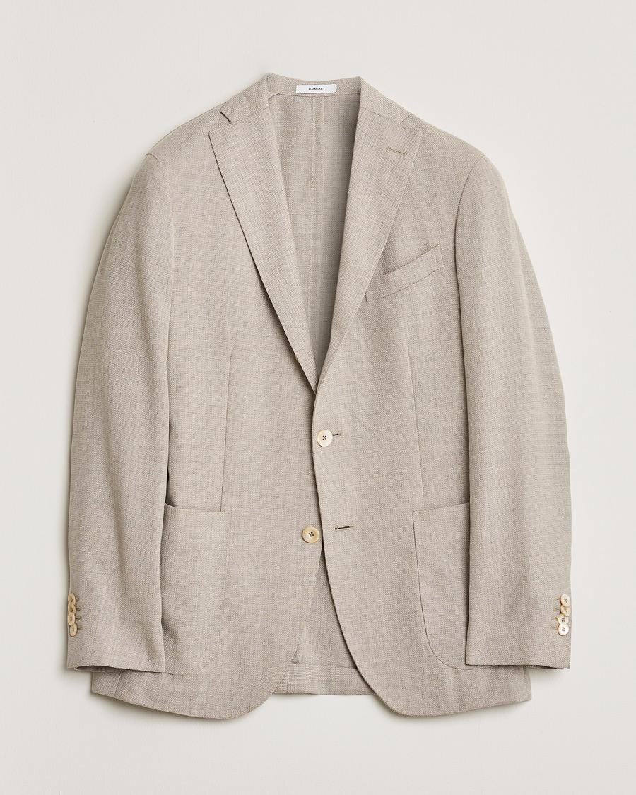 Men | Pre-owned Blazers | Pre-owned | Boglioli K Jacket Wool Hopsack Blazer Beige 46