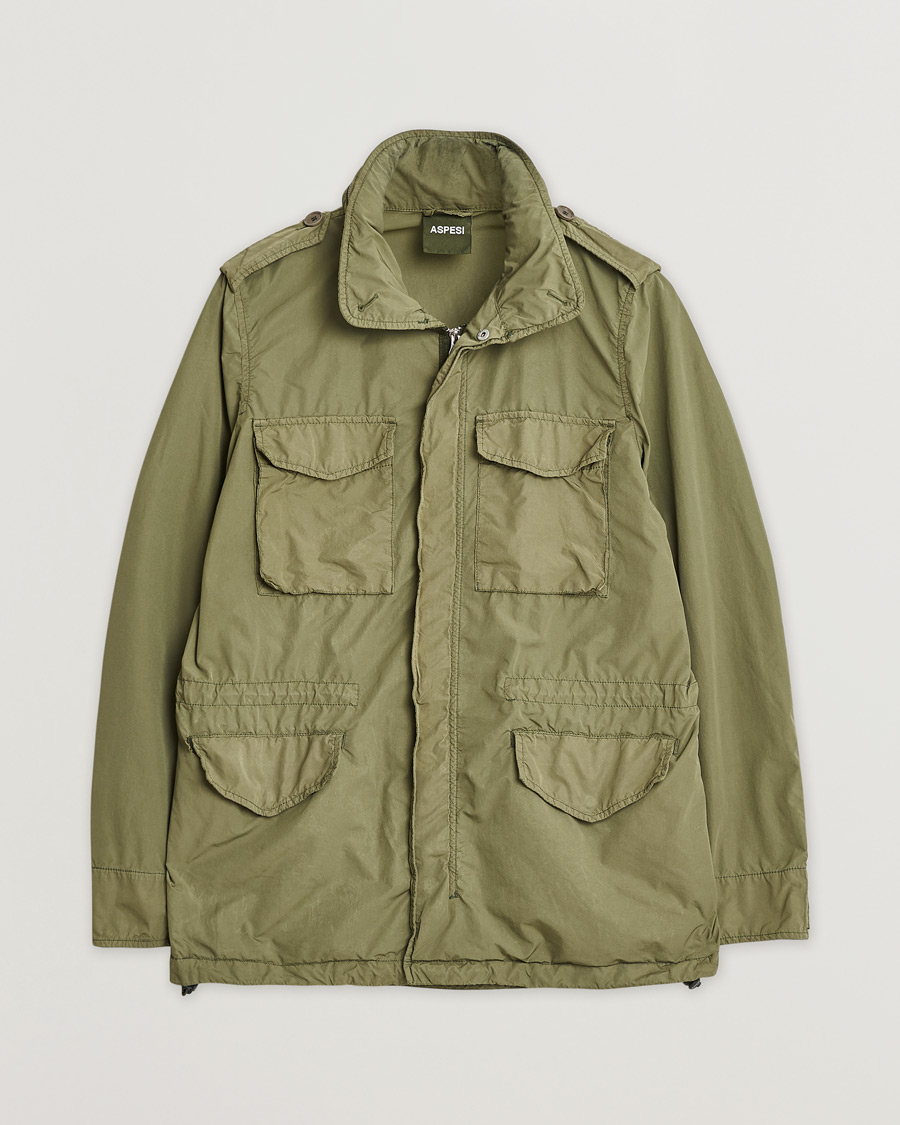 Men | Aspesi Giubotto Garment Dyed Field Jacket Army Green | Pre-owned | Aspesi Giubotto Garment Dyed Field Jacket Army Green