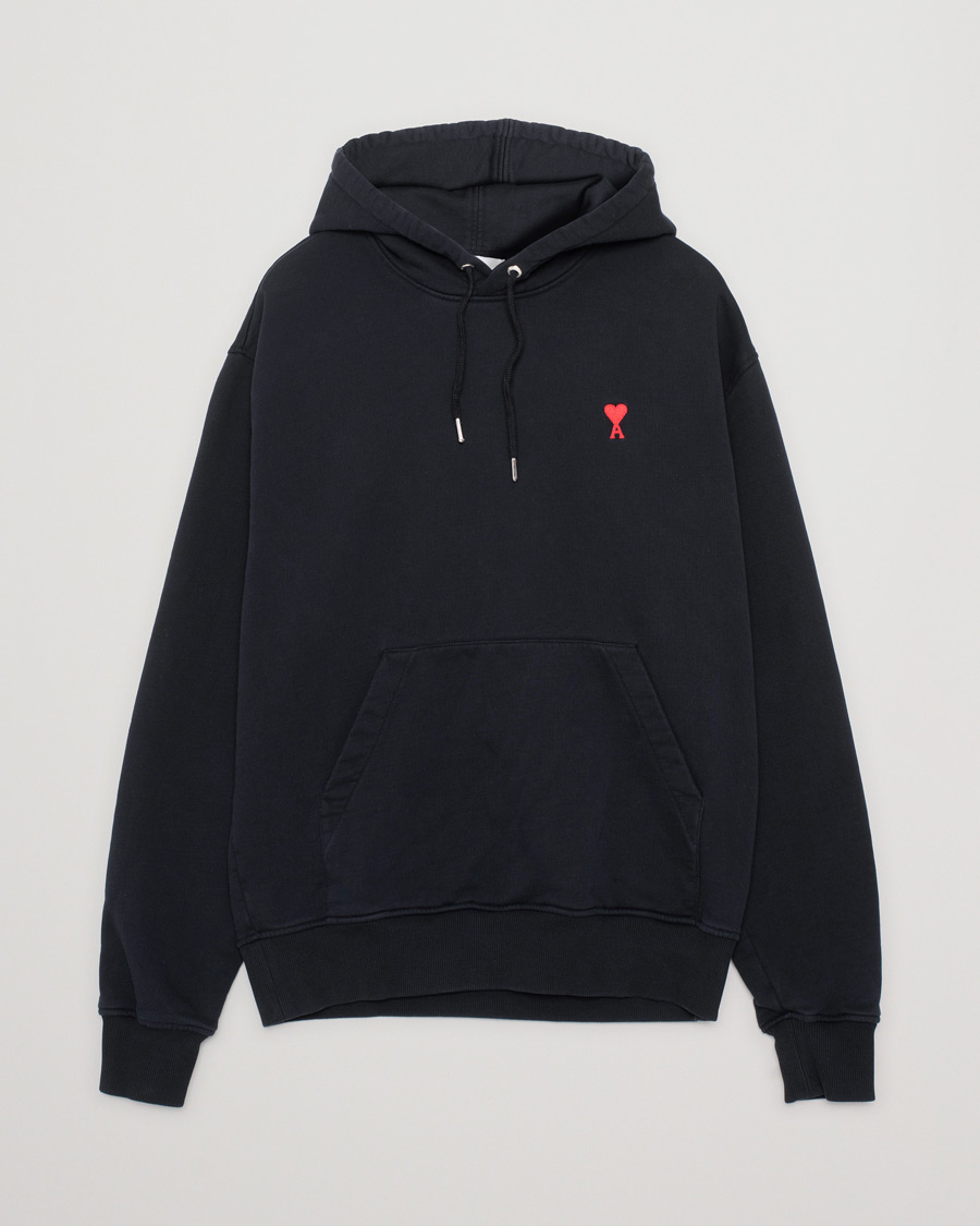 Men | Sweaters & Knitwear | Pre-owned | AMI Heart Logo Hoodie Black