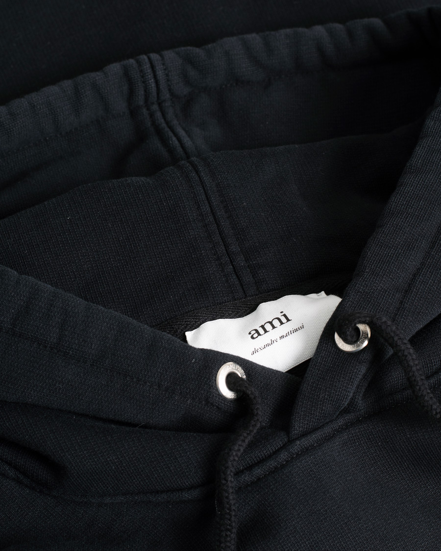 Men | Sweaters & Knitwear | Pre-owned | AMI Heart Logo Hoodie Black