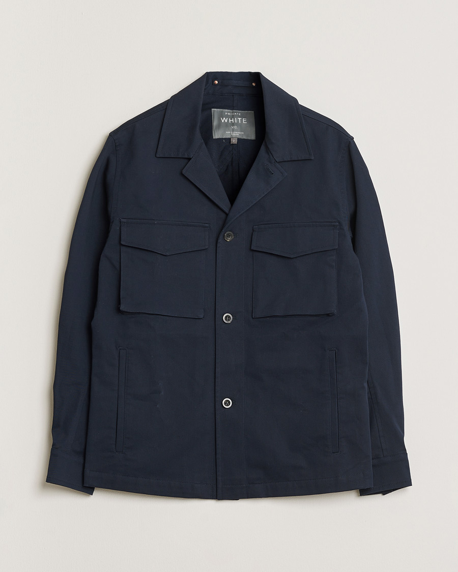 Men | Pre-owned Shirts | Pre-owned | Private White V.C. Cotton Overshirt Navy 2 - XS