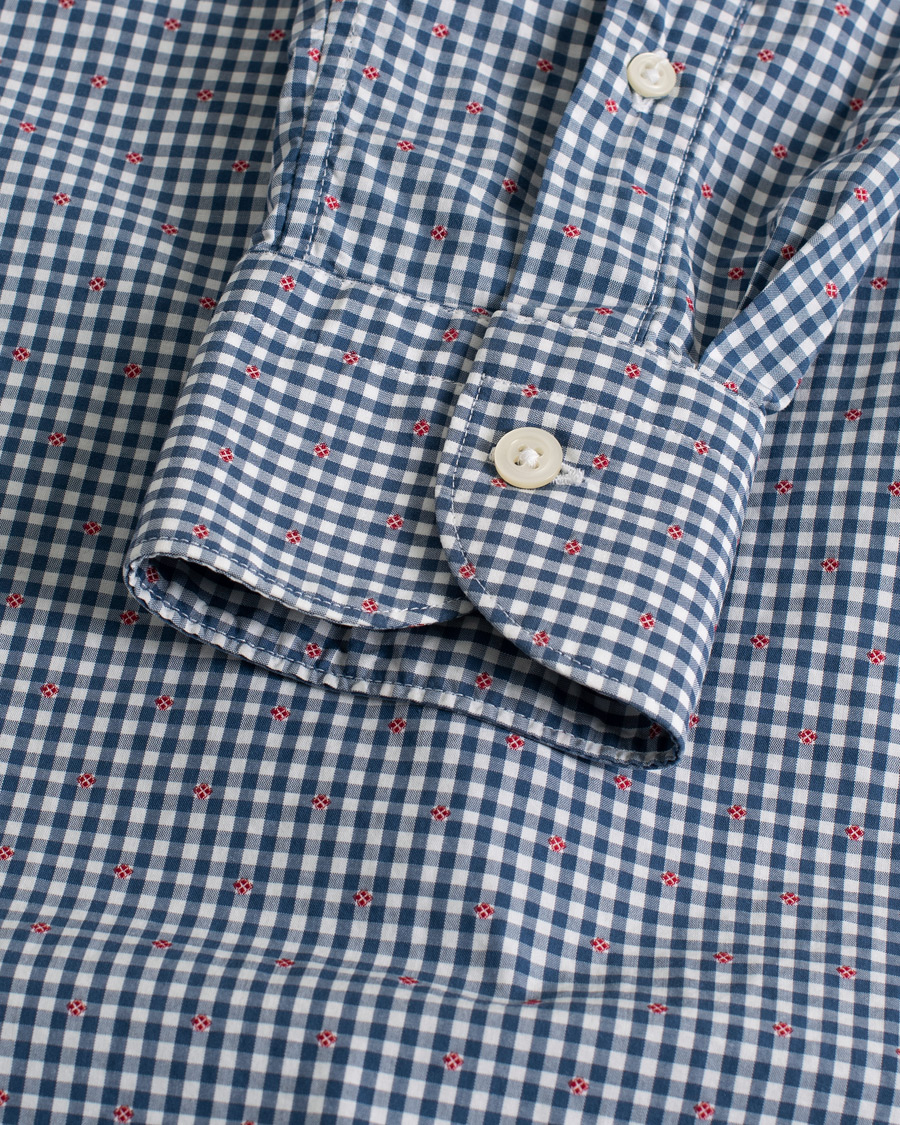 Men | Shirts | Pre-owned | Ghirardelli Small Check Cut Away Shirt Blue 39