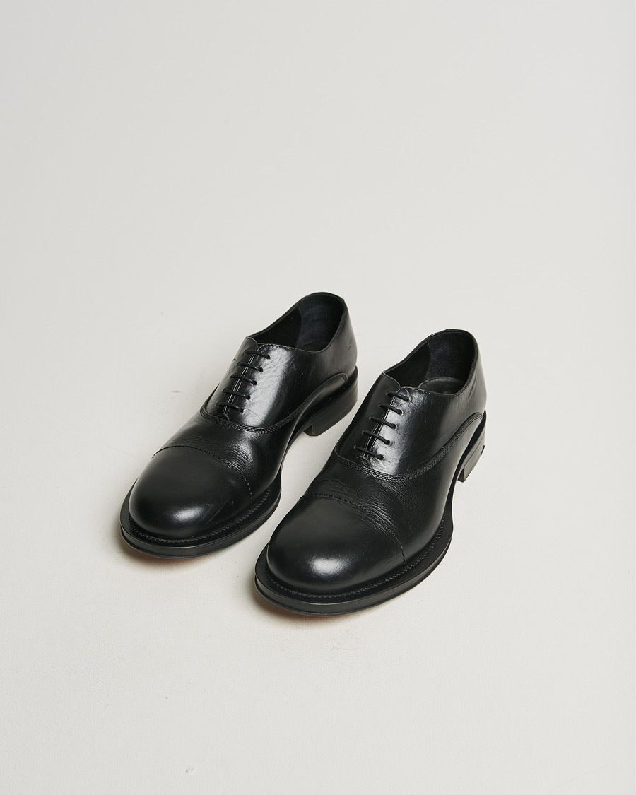 Men | Lanvin Leather Derby Black Calf | Pre-owned | Lanvin Leather Derby Black Calf