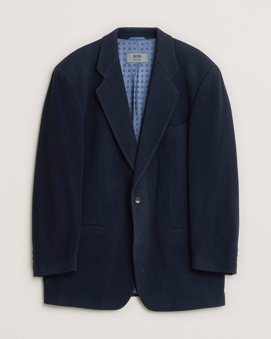 Men | BOSS Vintage Cashmere Blend Blazer Navy 48 | Pre-owned | BOSS Vintage Cashmere Blend Blazer Navy 48