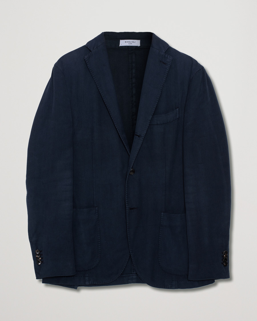Men | Blazers | Pre-owned | K Jacket Herringbone Blazer Navy 48